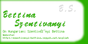 bettina szentivanyi business card